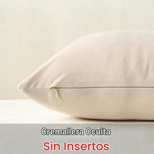 Vista 3 de DEZENE Fundas de almohada de 16 x 16 pulgadas, color beige: paquete de 2 fundas de almohada decorativas de terciopelo suave y acogedoras para sofá