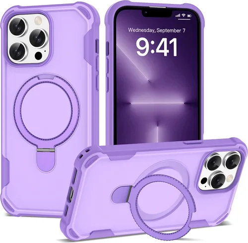 Vista 43 de Funda compatible con iPhone 12 y 12 Pro de 6.1 pulgadas con soporte de anillo magnético [protección militar contra caídas] [compatible con MagSafe]
