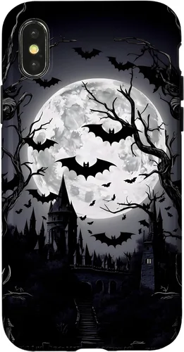 Vista 5 de Goth & Gothic, Bats & Moon, Horror Themed Castle, Dark Emo Case for iPhone 17