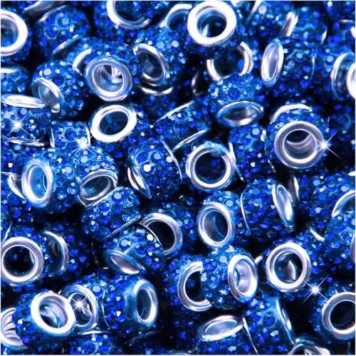 Vista 23 de 60 Piezas Cuentas Espaciadoras de Diamantes de Imitación con Agujero Grande Cuentas Espaciadoras Negras Europeas para Manualidades Cuentas Grandes