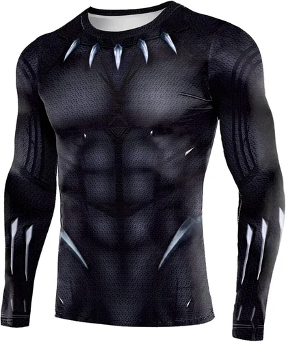 Vista 2 de Dimplier Camiseta de compresión para hombre, camiseta deportiva de manga larga para entrenamiento atlético