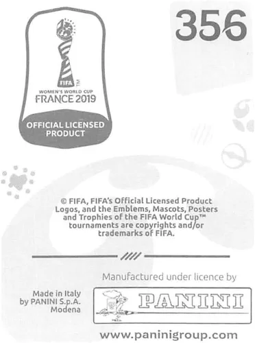 Vista 2 de 2019 Panini FIFA Women's World Cup France Album Stickers (Individual Sticker Only) Soccer #356 Therese Ninon Abena Cameroon 2 Inch by 2 1/2 Inch