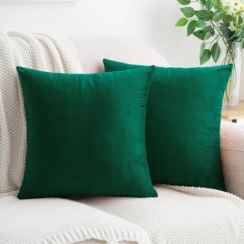 Vista 36 de HWY 50 fundas de almohada decorativas de terciopelo sólido para sofá, sala de estar. Ambar