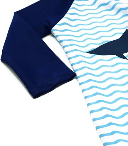 Vista 3 de AMIYAN Conjunto de natación para niños pequeños, de dos piezas, traje de baño de manga larga, UPF 50+, camiseta de natación y traje de baño