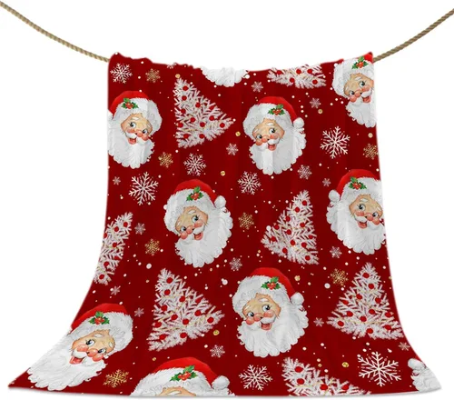 Vista 60 de Mantas de Tiro de Muñeco de Nieve de Navidad, Manta de Vellón Suave de Vacaciones de Invierno Decorativa para Hogar Sofá Sillón Silla Sala de Estar