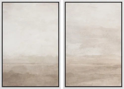 Vista 47 de SIGNWIN Lienzo enmarcado para pared, ilustraciones abstractas texturizadas en tonos beige terrosos, arte moderno, decorativo, contemporáneo