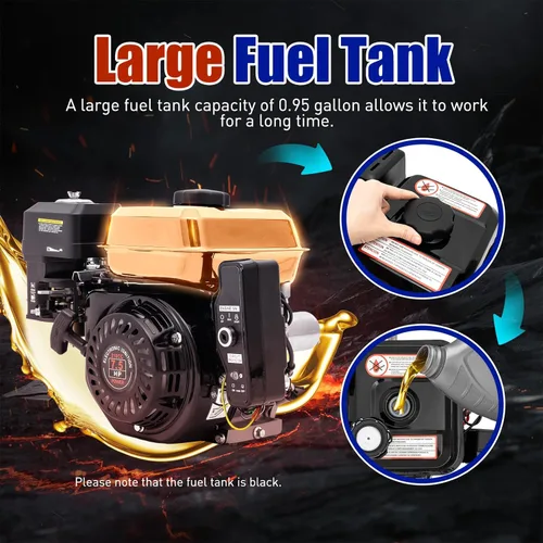 Vista 8 de Motor de gasolina de 212cc y 7.5HP, motor de 4 tiempos para Go Kart con arranque eléctrico, motor de gasolina con refrigeración por aire forzado