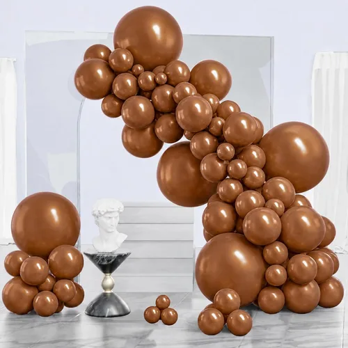 Vista 88 de PartyWoo - Globos de color nude, 140 unidades, color albaricoque, estilo bohemio, otoño, diferentes tamaños Albaricoque-f05