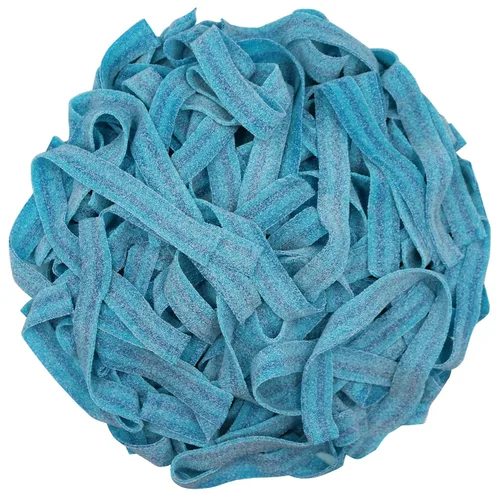 Vista 4 de Cinturones de Gomitas Ácidas de Varios Colores (Azul Baya (Arándano), 1 Libra)