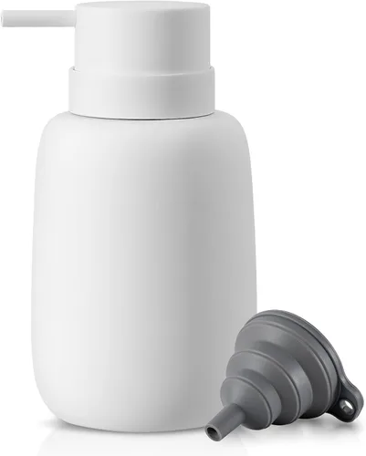 Vista 9 de Dispensador de jabón negro mate para baño, dispensador de jabón de cerámica, dispensador de loción, dispensador de jabón para platos, dispensador