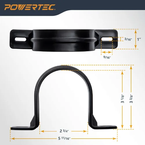 Vista 5 de POWERTEC Tubo de PVC transparente de 2 1/2" x 36" de largo, 1 paquete de tubos de plástico y 5 paquetes de correas para tubos con anclajes
