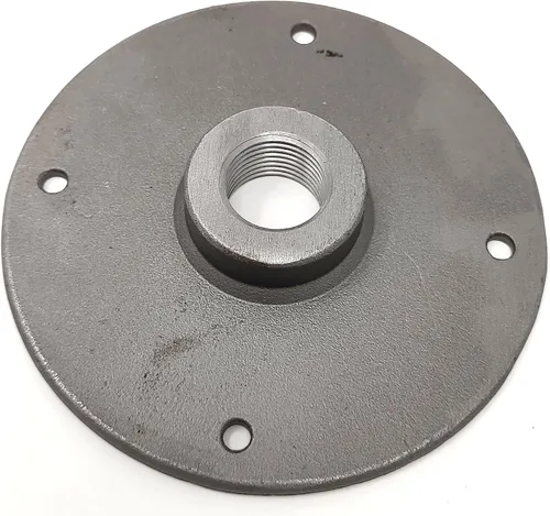 Vista 5 de Brida industrial NPT de media pulgada para iluminación de tuberías de bricolaje. Brida de piso grande de 4.25 ".