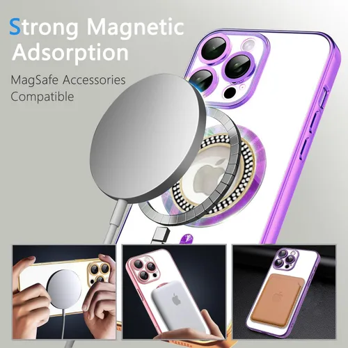Vista 95 de Misscase Funda magnética con purpurina para iPhone 11 compatible con MagSafe, protección completa, delgada, a prueba de golpes, antiarañazos