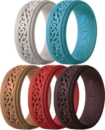 Vista 8 de KAUAI Anillos de boda de silicona para hombres. Anillo atemporal y elegante para parejas. Marca líder en comodidad y diseño en bandas para hombre.