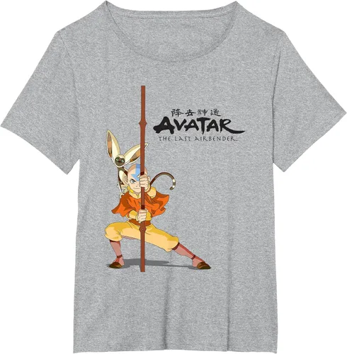 Vista 4 de Avatar: The Last Airbender Aang Momo Camiseta Heather Grey