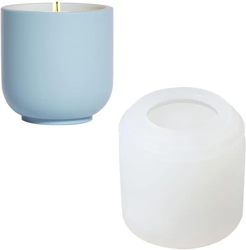 Vista 7 de Nórdico Simple Estilo Cemento Vela Tarro Molde de Silicona Molde de Contenedor de Vela de Concreto Recipiente de Decoración para el Hogar