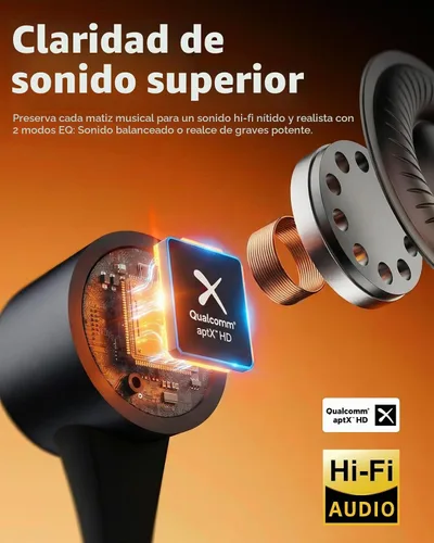 Vista 2 de Auriculares Bluetooth con banda para el cuello con auriculares inalámbricos