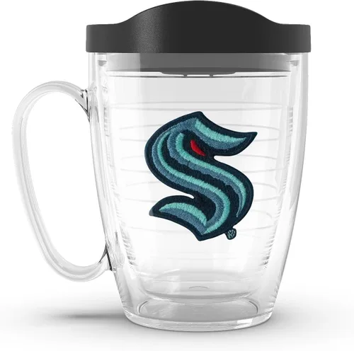 Vista 32 de Taza aislada Tervis de doble pared fabricada en Estados Unidos con logotipo principal de NHL Buffalo Sabres, mantiene las bebidas frías y calientes