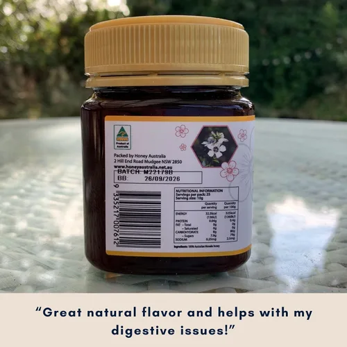 Vista 7 de Honey Australia Miel de manuka cruda UMF 5+ / MGO 83+ 8.8 oz / 250 g Manuka australiano certificado, probado de forma independiente, sin OMG