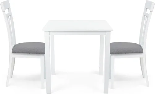Vista 9 de Mesa de cocina cuadrada de comedor con diseño contemporáneo de madera maciza en acabado blanco