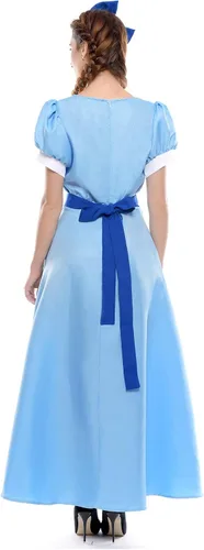 Vista 3 de NSPSTT - Disfraz de princesa, cosplay para mujer, 3XL, Azul Patchwork