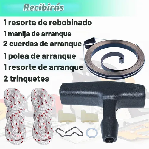 Vista 5 de Adefol Motosierra de arranque de retroceso polea de resorte de agarre para STIHL MS390 MS310 MS390 MS390 029 039 piezas de repuesto para 1121 195