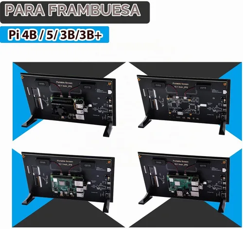Vista 5 de GeeekPi Pantalla táctil capacitiva de 10.1 pulgadas para Raspberry Pi, monitor HDMI IPS 1280X800 pantalla LCD con doble altavoz para Raspberry Pi