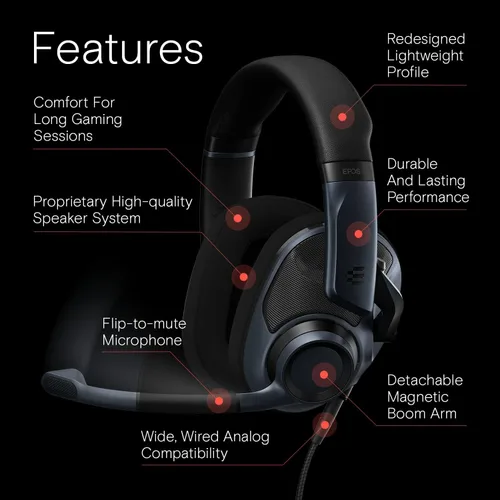 Vista 2 de EPOS Audio H6PRO - Auriculares acústicos abiertos para juegos (Sebring negro)