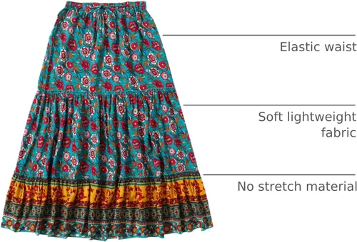 Vista 54 de Milumia Women Boho Vintage Floral Print Long Skirt Summer Tiered Maxi Skirt