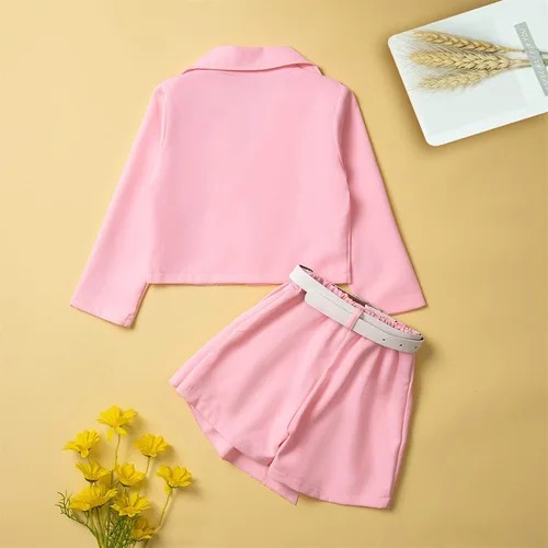 Vista 5 de Trajes de dos piezas para niñas pequeñas para otoño e invierno, camisa de manga larga de algodón sólido, 4 meses, niña