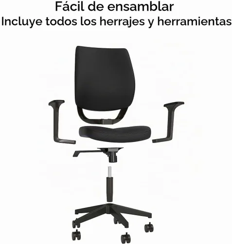 Vista 9 de Staples - Silla ergonómica para tareas, tela, color negro, base giratoria