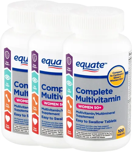 Vista 5 de Multivitamínico para mujeres 50 Plus – 100 tabletas, multivitamínico diario para mujer con vitaminas y minerales esenciales, vitaminas adultas
