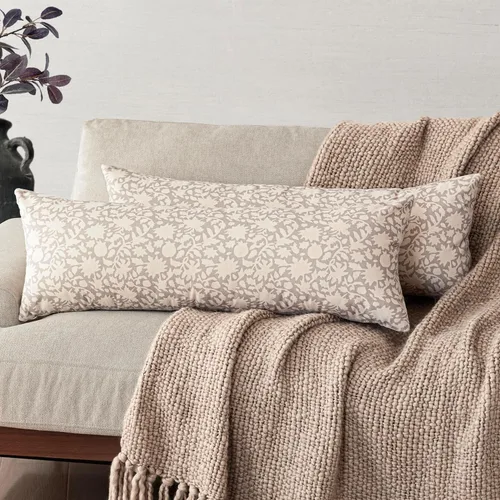 Vista 25 de Foindtower - Juego de 2 fundas de almohada decorativas con flores neutras estilo farmhouse, fundas de almohada boho para sofá, sofá cama