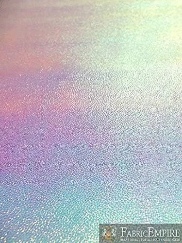 Vista 2 de Fabric Empire Tapicería de vinilo en relieve holograma de piel brillante holograma material de tela holográfica azul claro 54 pulgadas de ancho