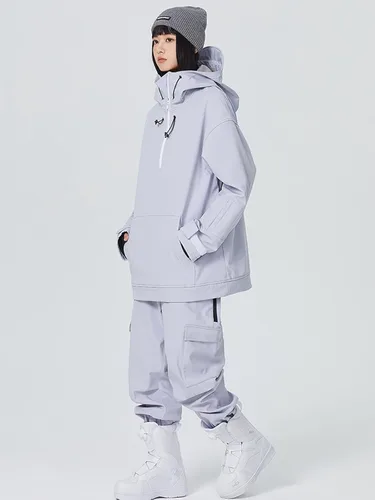 Vista 28 de RIUIYELE Traje de esquí para mujer, chaqueta y pantalones de snowboard para deportes al aire libre, traje de nieve con aislamiento impermeable