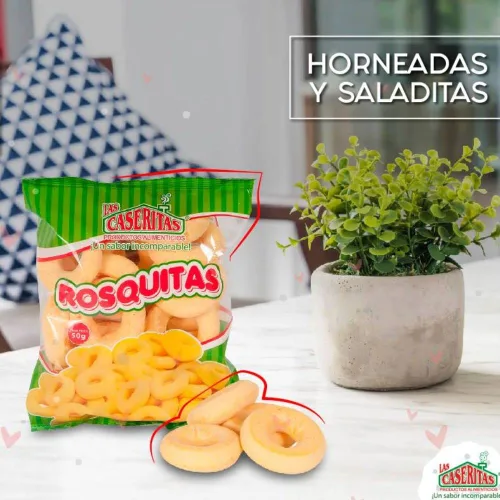 Vista 5 de Rosquitas colombianas (paquete de 24) Donas hinchadas Bocadillos hechos de queso para los amantes de la merienda colombiana Snack mecato colombiano
