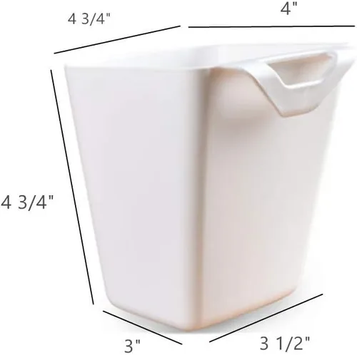 Vista 2 de Rikyo Paquete de 5 portavasos colgantes blancos, accesorios para carrito rodante, organizador de pared de 4.75 pulgadas, contenedores para plantas