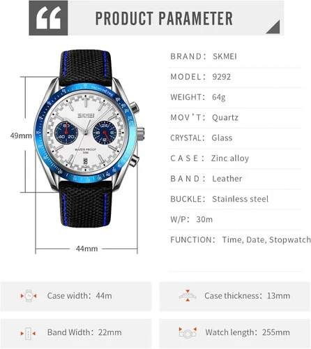 Vista 6 de Reloj para hombre - Reloj de pulsera deportivo clásico y elegante a la moda, reloj de vestir para hombre, regalo elegante, resistente al agua, reloj