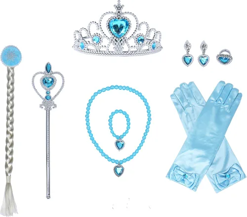 Vista 5 de Disfraz de princesa de nieve para niñas, disfraz de Halloween, cosplay, vestido de fiesta de cumpleaños, Navidad, 3-8 años