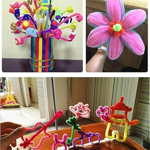 Vista 5 de Pipe Cleaners Chenille Pipe Cleaners 100-1500PCS Colorful Twist Color mixing