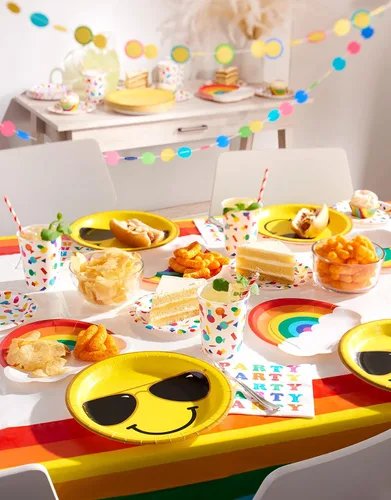 Vista 3 de American Greetings Suministros para fiestas de arcoíris, tazas de 16 onzas (8 unidades)
