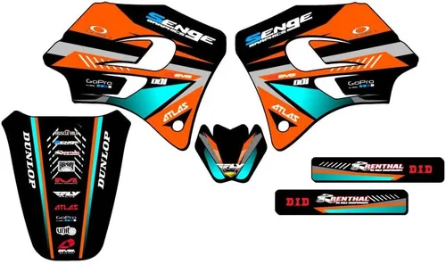 Vista 8 de 1998-2001 SX 65 Surge Black Senge Graphics Base Kit Compatible con KTM