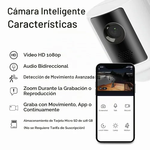 Vista 4 de Feit Electric SEC3000/CAM/WIFI Cámara de seguridad LED inteligente para exteriores con sensor de movimiento, audio bidireccional, reflector de 39