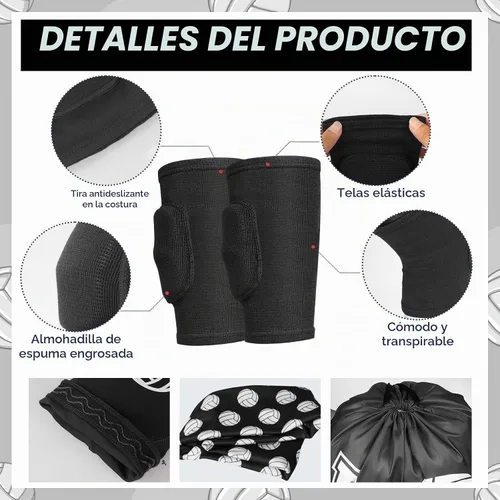 Vista 3 de 6 rodilleras de voleibol y manga de brazo, accesorios de voleibol, equipo de protección, antebrazo, codo, muñequera con almohadilla de protección
