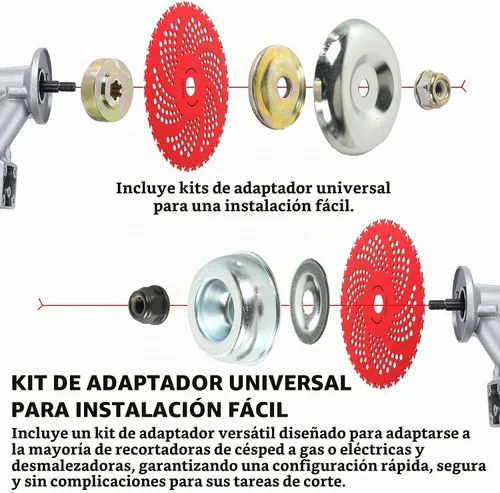 Vista 7 de AR-PRO (Juego de 2) Cuchillas de Cepillo con Punta de Carburo de 9" x 36 Dientes - Hoja de Sierra Recortadora de 36 Dientes con Kit Adaptador