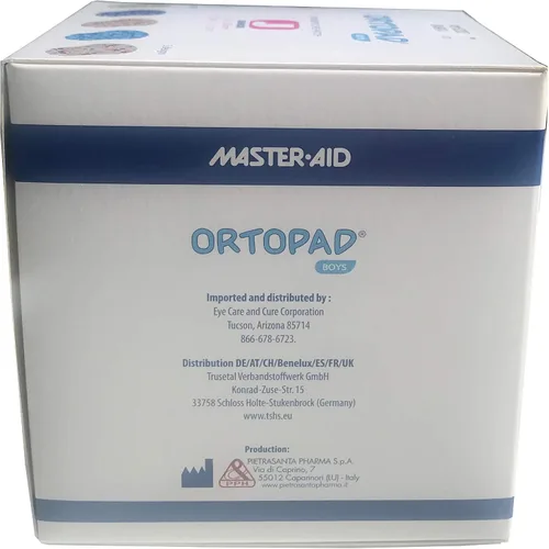 Vista 2 de Ortopad® Parches de bambú para niños, 50/bx, paquete de camuflaje azul, tamaño Jr 0-2 años