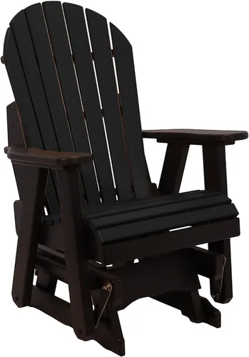 Vista 33 de Silla mecedora Aruba Adirondack de 2 pies, fabricada en Amish, madera de polietileno para exteriores, accesorios de acero inoxidable, fabricada