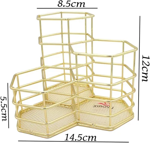 Vista 4 de XIAOYU Portalápices, soporte decorativo de metal para bolígrafos, organizador de almacenamiento de artículos de escritorio para el hogar, la escuela