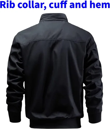 Vista 2 de TLZC Chaqueta casual para hombre, cortavientos para exteriores, ligera, softshell