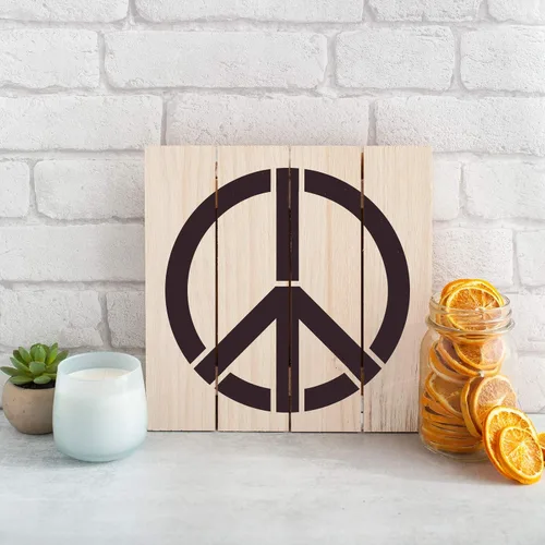Vista 3 de Plantilla hippie - Impresión de signo de paz, signos de paz